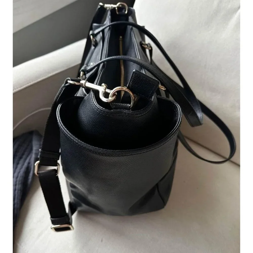 large leather Coach diaper bag